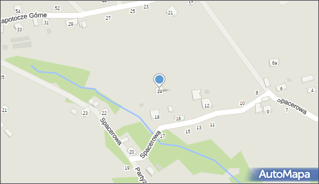 Czchów, Spacerowa, 14, mapa Czchów