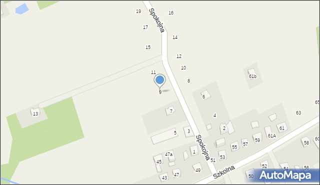 Czechówka, Spokojna, 9, mapa Czechówka