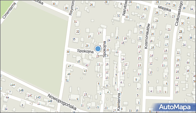 Czeladź, Spokojna, 13, mapa Czeladź