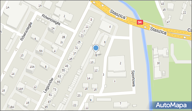 Czeladź, Sportowa, 8, mapa Czeladź