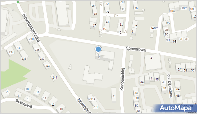 Czeladź, Spacerowa, 2, mapa Czeladź