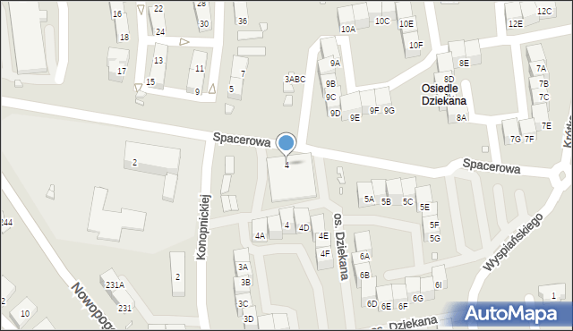 Czeladź, Spacerowa, 4, mapa Czeladź