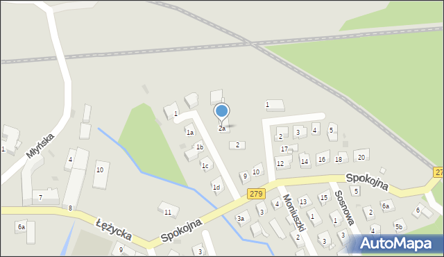 Czerwieńsk, Spokojna, 2a, mapa Czerwieńsk