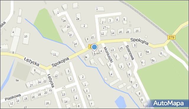 Czerwieńsk, Spokojna, 3, mapa Czerwieńsk