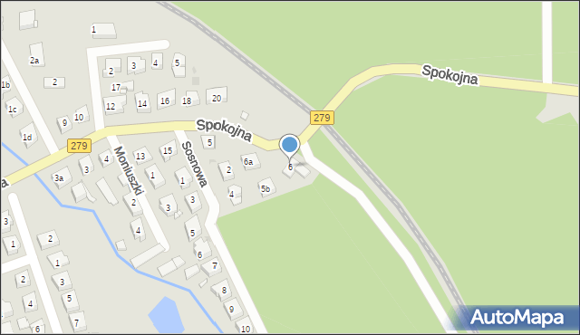 Czerwieńsk, Spokojna, 6, mapa Czerwieńsk