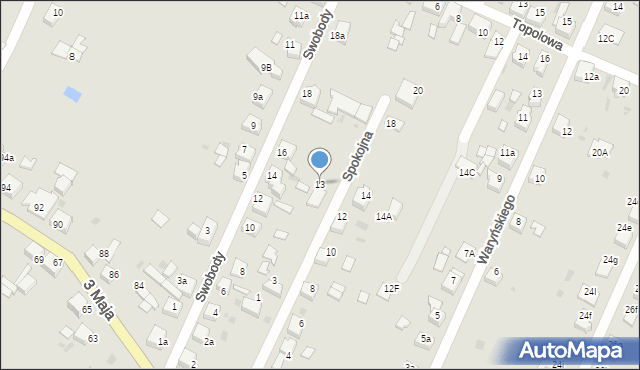 Czerwionka-Leszczyny, Spokojna, 13, mapa Czerwionka-Leszczyny
