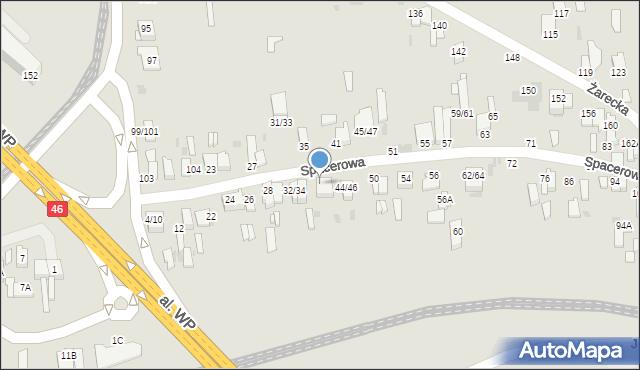 Częstochowa, Spacerowa, 40/42, mapa Częstochowy