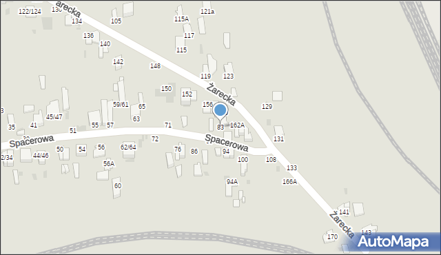 Częstochowa, Spacerowa, 83, mapa Częstochowy