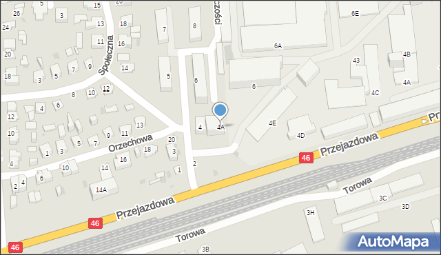 Częstochowa, Spółdzielczości, 4A, mapa Częstochowy