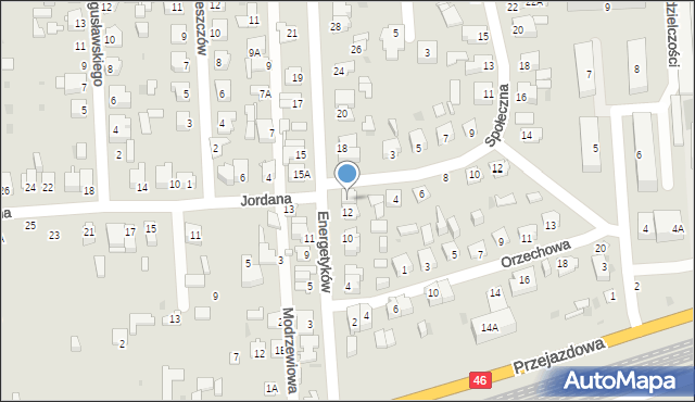 Częstochowa, Społeczna, 2, mapa Częstochowy