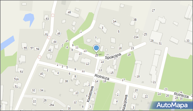 Czosnów, Spokojna, 15, mapa Czosnów