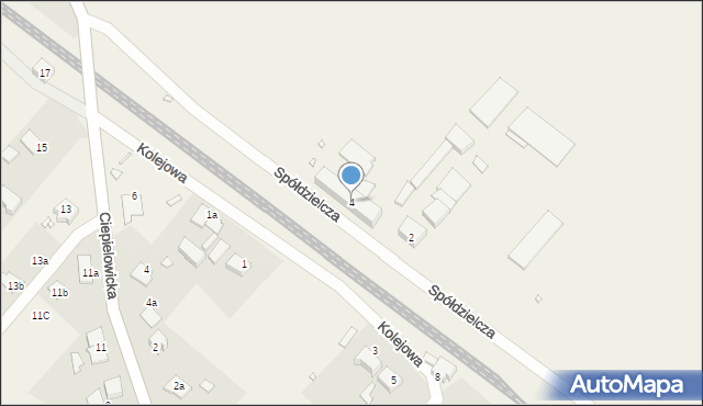 Dąbrowa, Spółdzielcza, 4, mapa Dąbrowa