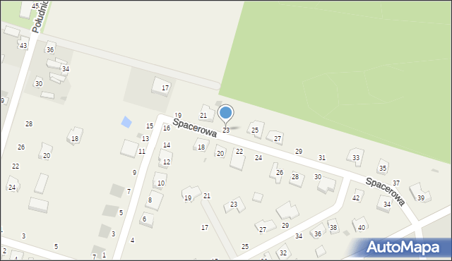Dąbrowa, Spacerowa, 23, mapa Dąbrowa