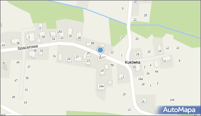 Dąbrowa Szlachecka, Spacerowa, 21, mapa Dąbrowa Szlachecka