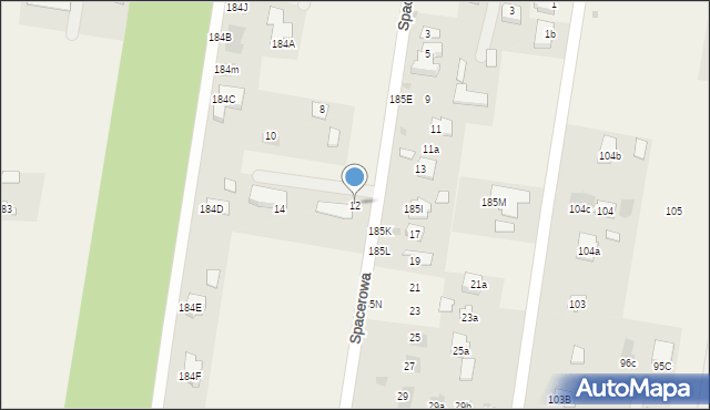 Dąbrowica, Spacerowa, 12, mapa Dąbrowica