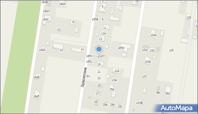 Dąbrowica, Spacerowa, 17, mapa Dąbrowica