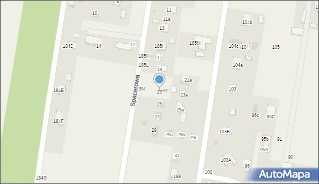 Dąbrowica, Spacerowa, 23, mapa Dąbrowica
