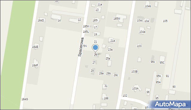 Dąbrowica, Spacerowa, 25, mapa Dąbrowica