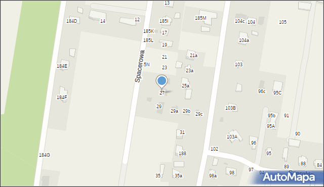 Dąbrowica, Spacerowa, 27, mapa Dąbrowica