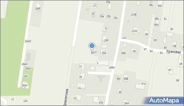 Dąbrowica, Spacerowa, 35, mapa Dąbrowica