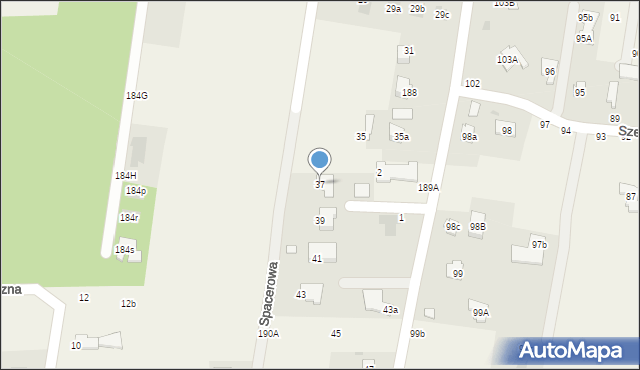 Dąbrowica, Spacerowa, 37, mapa Dąbrowica