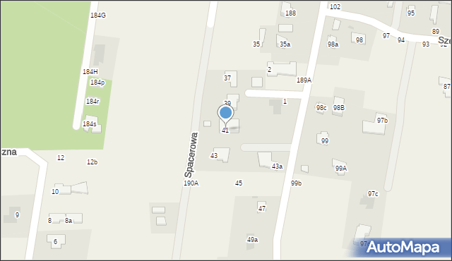 Dąbrowica, Spacerowa, 41, mapa Dąbrowica
