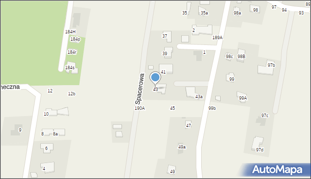 Dąbrowica, Spacerowa, 43, mapa Dąbrowica