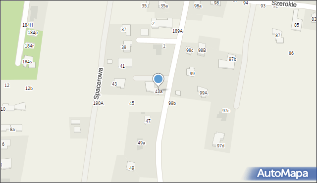 Dąbrowica, Spacerowa, 43a, mapa Dąbrowica