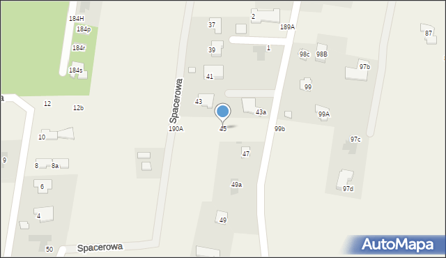 Dąbrowica, Spacerowa, 45, mapa Dąbrowica