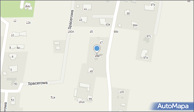 Dąbrowica, Spacerowa, 49a, mapa Dąbrowica