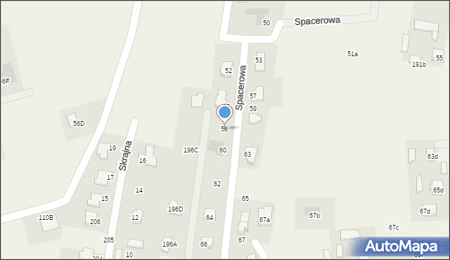 Dąbrowica, Spacerowa, 58, mapa Dąbrowica