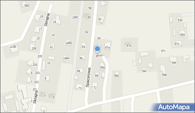 Dąbrowica, Spacerowa, 67, mapa Dąbrowica