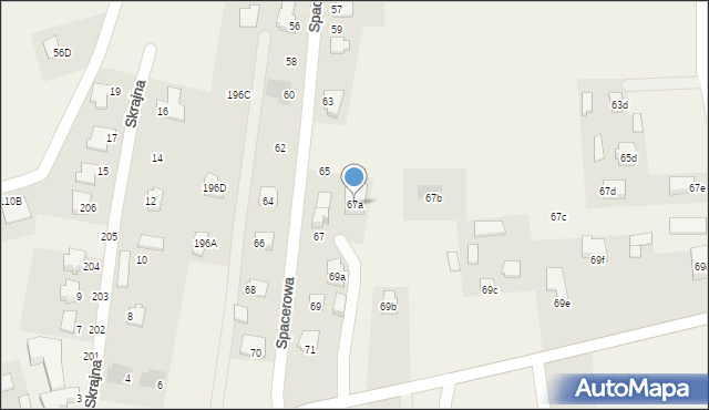 Dąbrowica, Spacerowa, 67a, mapa Dąbrowica