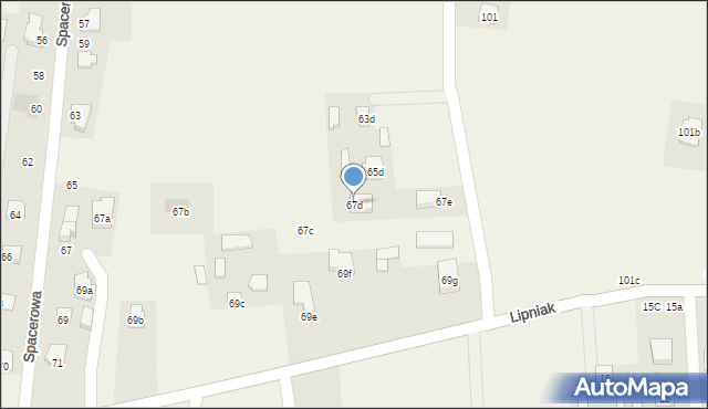 Dąbrowica, Spacerowa, 67d, mapa Dąbrowica