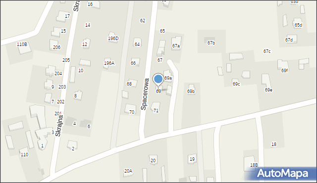 Dąbrowica, Spacerowa, 69, mapa Dąbrowica
