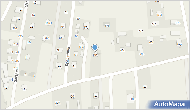 Dąbrowica, Spacerowa, 69b, mapa Dąbrowica