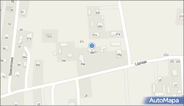 Dąbrowica, Spacerowa, 69f, mapa Dąbrowica