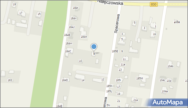 Dąbrowica, Spacerowa, 8, mapa Dąbrowica