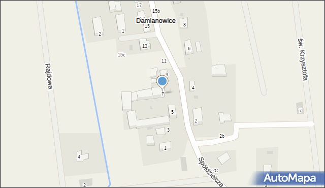 Damianowice, Spółdzielcza, 7, mapa Damianowice