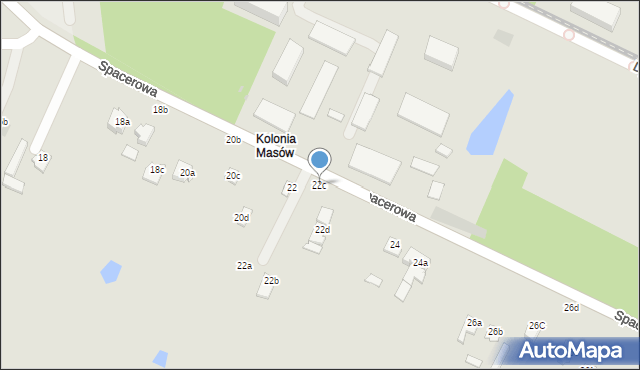 Dęblin, Spacerowa, 22c, mapa Dęblin