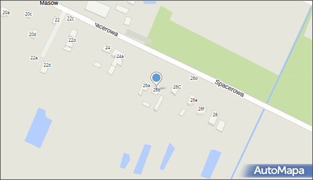 Dęblin, Spacerowa, 26b, mapa Dęblin