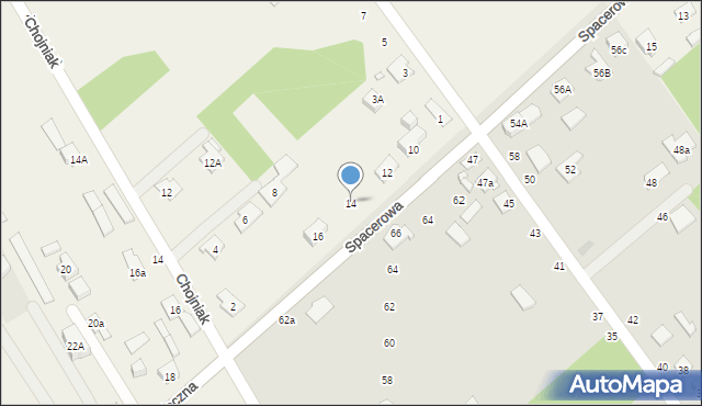 Długa Kościelna, Spacerowa, 14, mapa Długa Kościelna