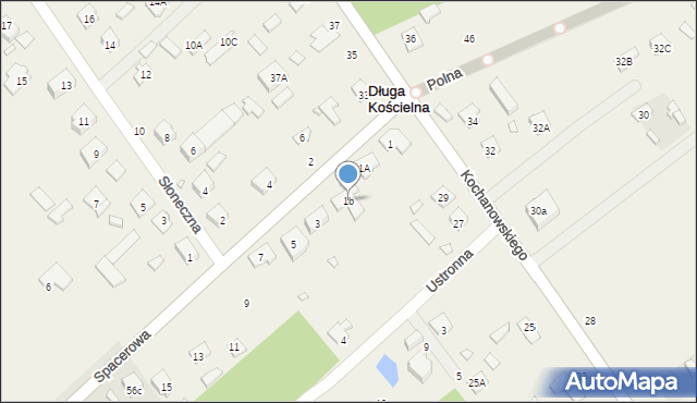 Długa Kościelna, Spacerowa, 1b, mapa Długa Kościelna