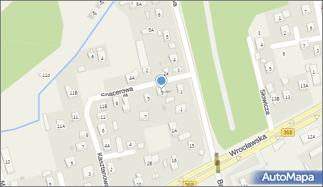 Długołęka, Spacerowa, 3, mapa Długołęka