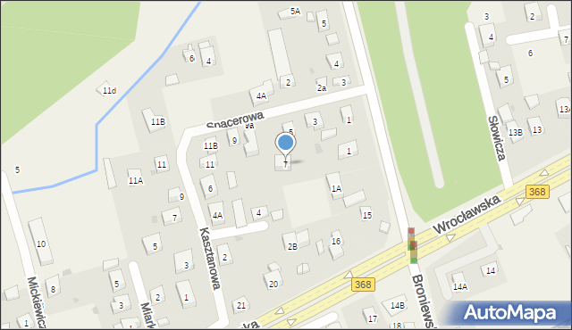 Długołęka, Spacerowa, 7, mapa Długołęka