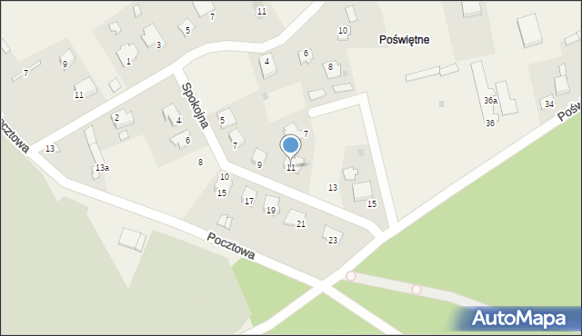 Długosiodło, Spokojna, 11, mapa Długosiodło