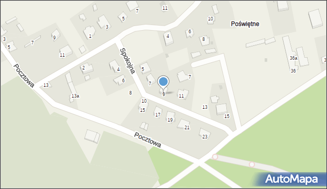 Długosiodło, Spokojna, 9, mapa Długosiodło