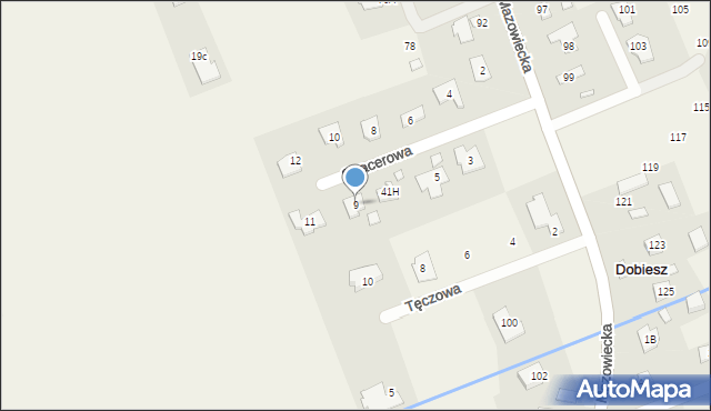 Dobiesz, Spacerowa, 9, mapa Dobiesz