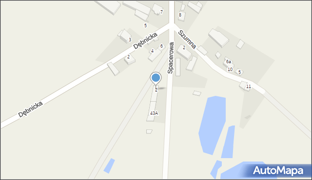 Dobieszewo, Spacerowa, 2, mapa Dobieszewo