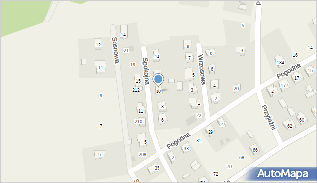 Dobrów, Spokojna, 10, mapa Dobrów